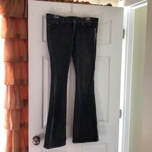 Chip and pepper flare leg denim